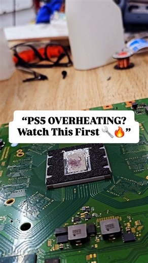 AynaxTech on Instagram: "PS5 Overheating? This quick fix could save your console 🔧🔥 The liquid metal can dry or oxidize over time. I used 99% IPA and a Q-tip to clean the APU and reapply fresh liquid metal. Temps dropped instantly! 💬 Drop your console issue below & I might make a fix video for it! 🔁 Share this with someone who plays PS5 daily #PS5Fix #ConsoleRepair #GamingReels #TechReels #PS5Overheating #DIYRepair #PS5 #PS5Repair #GamingReels #ConsoleRepair #LiquidMetalFix #TechTips #Gaming