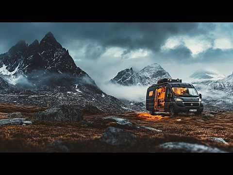VAN LIFE. My 1st Week FULL TIME ARCTIC VAN LIVING OFF-GRID ALONE. Heavy Rain Storm Cozy Solo Camping