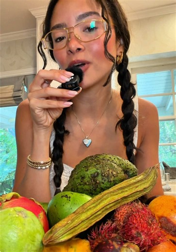 Tropical breakfast idea with sprouted coconut