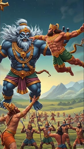 Hanuman ji aur Ravan mein yuddh hua🙏🌺🌺🚩#viral #hanuman #ai #exe
