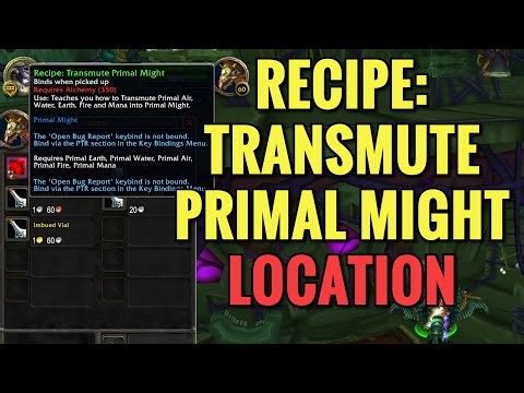Recipe: Transmute Primal Might Vendor Location (WoW TBC)
