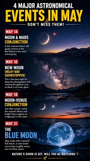 Don’t Miss These Sky Events in May 2026 👀!