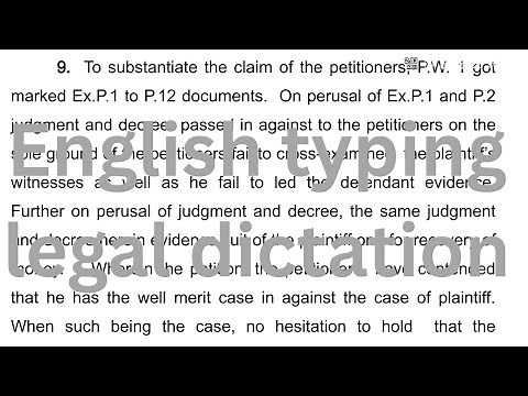 High Speed English Typing | Legal Open Court Dictation Practice