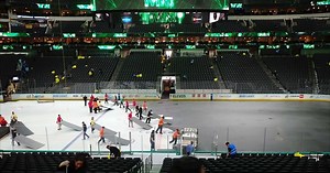 Time-lapse:  American Airlines Center changeover from hockey to basketball