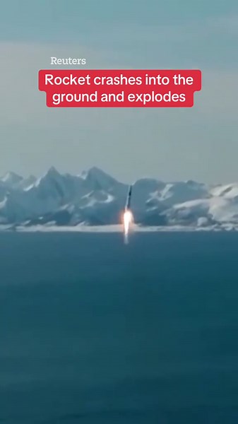Dramatic Moment Rocket Crashes into Ground and Explodes
