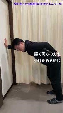 Example of a wall-based exercise for stabilizing the lumbar and sacroiliac joints: Wall Downward-...