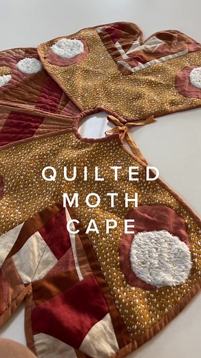I finished the quilted moth cape for my daughter at Christmas. It’s made from crumb quilting pieces together from my scraps bin & some thrifted yellow fabric. She loved her little capelet. 🥰