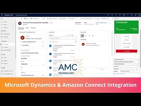Microsoft Dynamics & Amazon Connect Integration with AMC Technology's, DaVinci