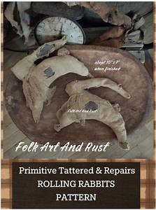 Primitive Pattern ~ Easter Bunny ROLLING RABBITS With Tatters, Repairs~ Tutorial ~ Instant Download ~ Spring Folk Art Primitive Early Simple - Etsy Canada