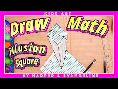 ✋✨ 3D ILLUSION SQUARE! 😍 | How to Draw + Math Quiz 🧮🎨