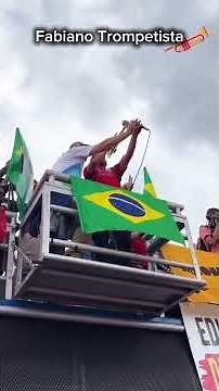 Fabiano, the trumpeter, opens the proceedings at the event in Brasília.