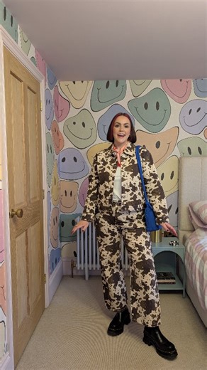 No but seriously what are you waiting for?! . Coord @tuclothing Boots @drmartensofficial Bag @olend_backpacks Scarf @primark T-shirt @uniqloeurope . . #dopaminedressing #coordset #midsizefashion #colourfulstyle #outfitcheck cow print outfit, coord set, tu sainsburys, colourful outfits, spring outfit ideas | sharnshouse