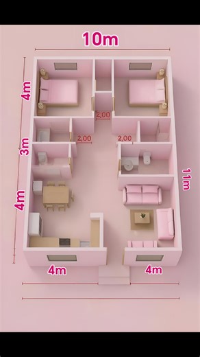 🌿A practical 3-bedroom layout designed to maximize space and comfort for growing families.💚 For inspiration ideas only. #DreamHouse #3Bedrooms #FloorPlan #HomeDesign🌿 🏡ℂ𝕣𝕖𝕕𝕚𝕥 𝕥𝕠 ℝ𝕚𝕘𝕙𝕥𝕗𝕦𝕝 𝕆𝕨𝕟𝕖𝕣💚 | Dream House