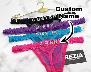 Custom Name Thong, Personalised Name Thong, Name Thong - Etsy