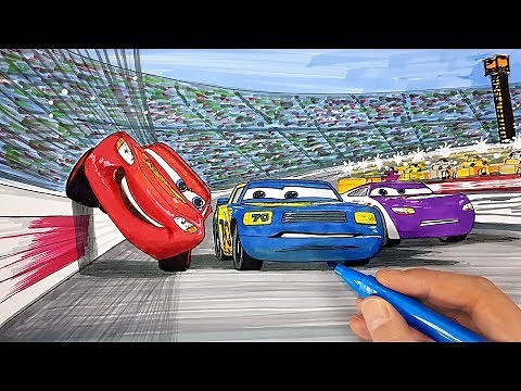 Draw CARS LIGHTNING McQUEEN squeezing through Floyd . Drawing Coloring for Kids | Tim Tim TV