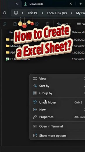 Create & Save an Excel File in Seconds 📊💾 | Beginner Friendly #excel #exceltips #excelforbeginners
