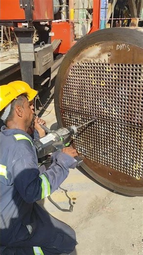 Tube expansion in heat exchanger tube #heatexchanger #oilandgas #mechanicalengineering