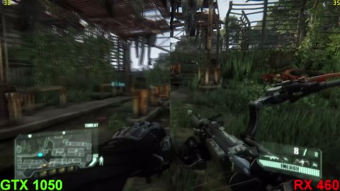 GTX 1050 vs RX 460 in Crysis 3 (i3 6100)
