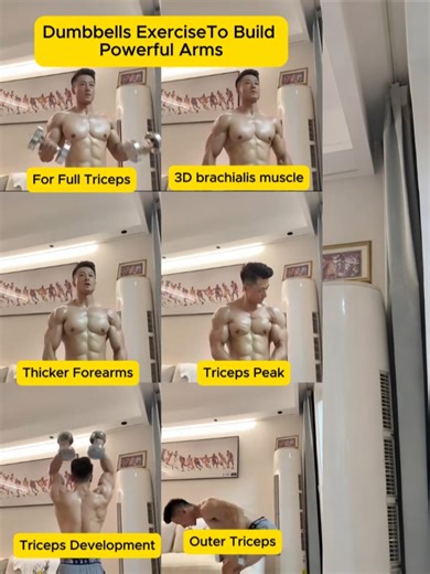 Full arms workout at home, #workoutsweat #HomeExercise #dumbbell #triceps #forearm #biceps