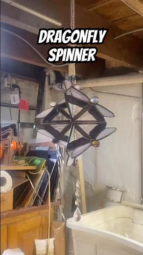 Stained Glass Dragonfly Spinner Using Brass Framework.