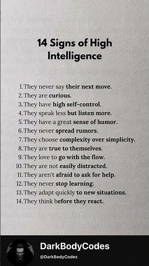 14 Signs of High Intelligence 🧠🔥 | Are You One of Them? #psychologyfacts #intelligence #yt