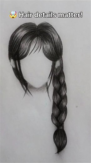 Easy Braid Hairstyle Drawing Tutorial ✏️😍 #shorts #tutorial