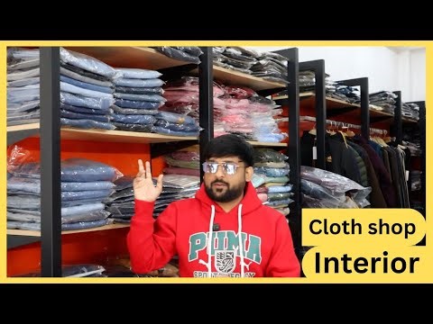 Men’s, Women’s, and Kids’ Wear cloth shop interior in budget.