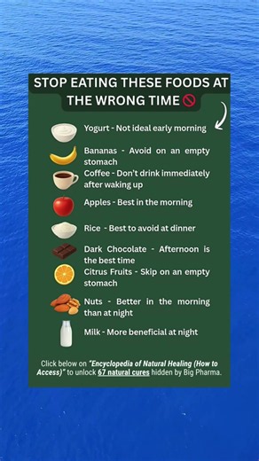 🚫 Stop Eating These Foods at the Wrong Time