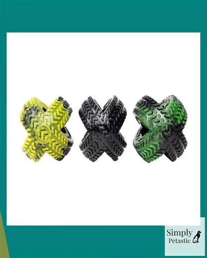 Green TPR Thread Tire Fetch & Chew Dog Toy for All Dogs. Play, Toss & Tug. 4.5"