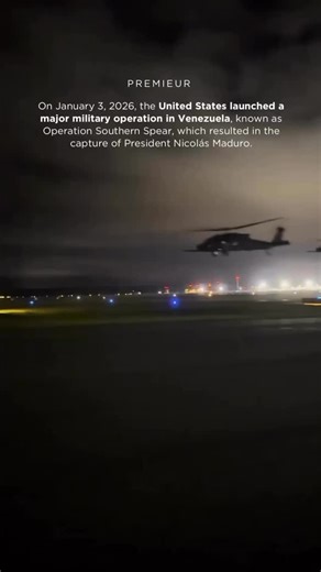 Premieur on Instagram: "On January 3, 2026, the United States launched a major military operation in Venezuela, known as Operation Southern Spear, which resulted in the capture of President Nicolás Maduro. 🛡️ Details of the Military Action The Operation: Led by the Joint Special Operations Command and involving the elite Delta Force, the “large-scale strike” lasted approximately 30 minutes. Primary Targets: Airstrikes hit key locations in and around Caracas, including the Fuerte Tiuna army base