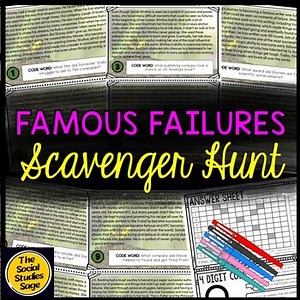 Famous Failures Scavenger Hunt - Growth Mindset Activity - Teambuilding