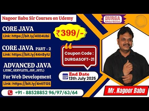 Nagoor Babu Sir CORE JAVA Courses on Udemy @399/-