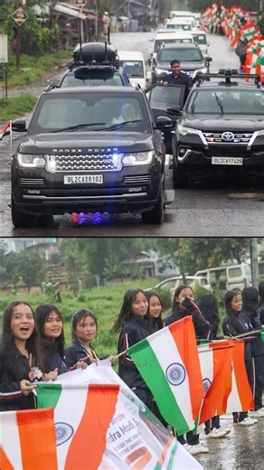 PM Modi gets a grand welcome in Churachandpur, Manipur | #shorts