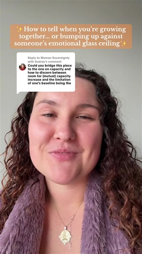 Replying to @Woman Sovereignty with Audrey Capacity is nervous system, not desire. Patterns reveal the truth.Glass ceilings don’t move, but two regulated nervous systems can. 🧡