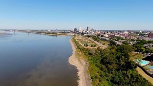 Shippers are scrambling for other ways to move goods after near-historic low water levels on the Mississippi River have forced barge companies to stop taking orders for immediate delivery of everything from metals to agricultural products to fertilizers.Now some companies are paying a premium to move commodities by rail or truck instead. These are aerial views of the Mississippi River and downtown buildings in Memphis on Oct. 4.