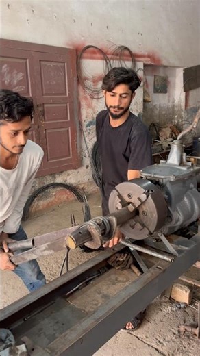 Double Sided Center Bend Spring Made on Lathe Machine | Hard Work Spring Making #youtubeshorts