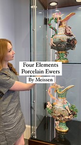 This extremely rare and important set of four Meissen ewers represents the Four Elements: Earth, Air, Water and Fire. Impressive in both size and artistry, they are among the most famous and spectacular examples of Meissen palace porcelain ever made. First introduced by legendary Meissen artist Johann Joachim Kandler around 1735 for a royal commission from Friedrich August II, these outstanding designs endured for more than 100 years.View more details on our website. Item No. 31-8963.#msrau #ant