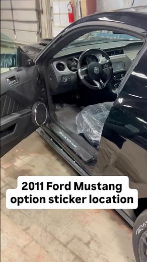 2011 Ford Mustang option sticker RPO code location on car info: date exterior paint interior trim