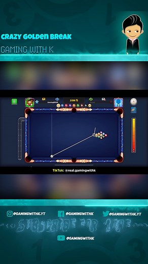2.6K views · 48 reactions | crazy golden break in 9 ball 8 ball Pool#gamingwithk #8ballpool #goldenbreak | Gaming with K | Facebook