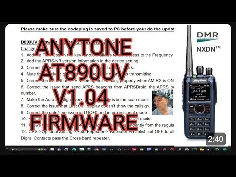 Firmware 1.04 - Anytone AT890uv