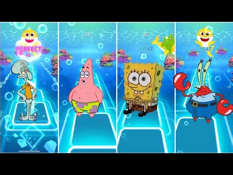 Squidward 🆚 Sandy cheeks 🆚 Mr karba 🆚 SpongeBob EDM rush tiles hop