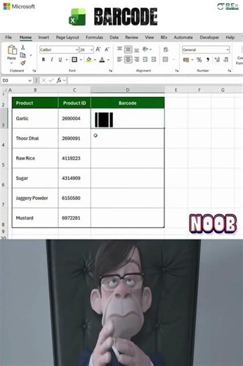 Barcode in Excel BEx Sigma Tech