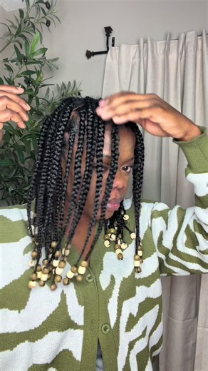 Natural Hair Braids with Beads for Fuller Look