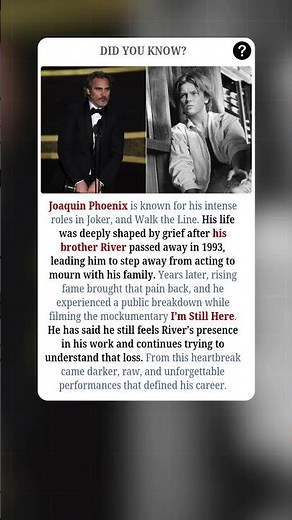 Joaquin Phoenix: Grief That Shaped a Legendary Actor