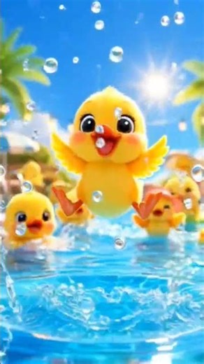 Cute Little Ducks Pool Party 🐥💦 | Funny Baby Ducks Swimming | Kids Cartoon Video | Kidzz Funn | #yt