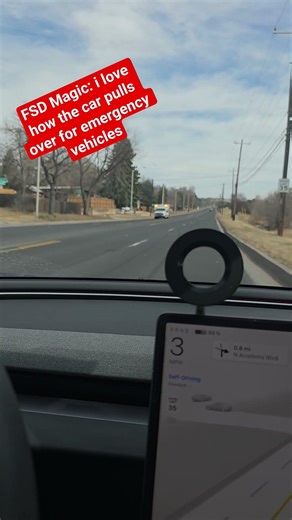 FSD Magic: i love how the car pulls over for emergency vehicles