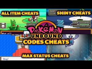 Pokemon Unbound Cheat Codes |(Part 3)| Shiny pokemon | Max Status | All Item Cheats