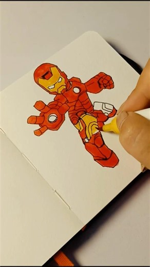 Tiny Iron Man Drawing That Looks Straight Out of Marvel! 🔥❤️ #Shorts