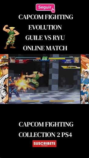 Capcom fighting jam online Ryu vs Guile #fightinggame #juegosdepelea #capcomfightingcollection2