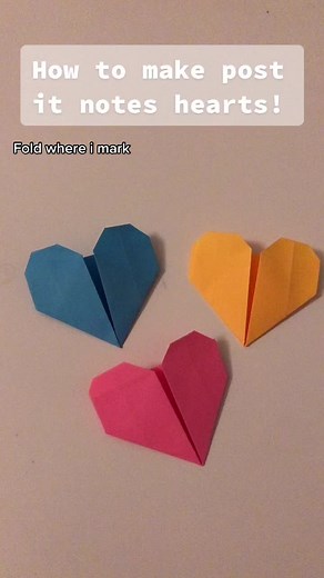 How to hearts out if post it notes!🗒💞 #fyp #foryou #fypシ #origami #postitnotes #heart